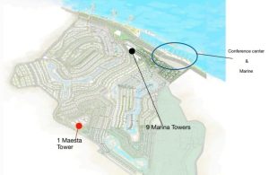 Location of Marina Towers Monte Galala Sokhna